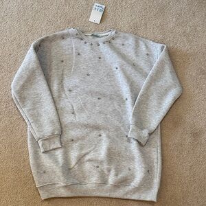 Light Gray Studded Crewneck Sweater